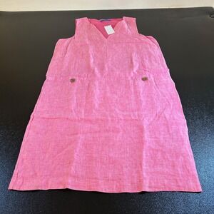 J. McLaughlin Rue Dress Floral Sleeveless Button Linen Pink Womens Medium NWT